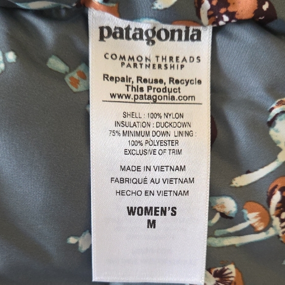 Rare! Patagonia 'Mogul Blue/Sisu Brown' w/ Mushroom Print Bivy Vest - Size M - Picture 9 of 10